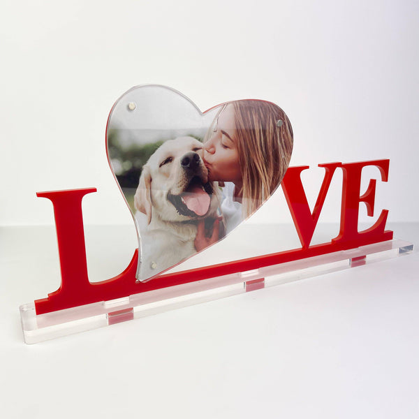 Cornice Porta Foto Girevole Per Nonno 'Grandad Love You Forever': Regalo Di Natale Dai Nipoti Con Cuore Inciso, Bianco Invecchiato, Formato 15x10 Cm