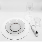 SET MISE EN PLACE ROTONDO | 1 SOTTO PIATTO (diam. 33cm), 2 SOTTO BICCHIERI (diam. 9cm e 11cm) e 1 PORTA TOVAGLIOLO - Ikona Materie Plastiche