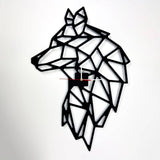 Animale geometrico orologio muro – Lupo - Ikona Materie Plastiche