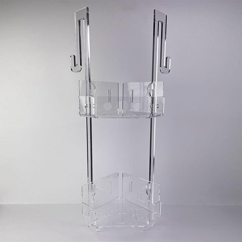 IKONA Porta Shampoo Doccia Da Appendere In Plexiglass struttura sp.8 mm Con  Ganci Per Asciugamani e Accappatoi